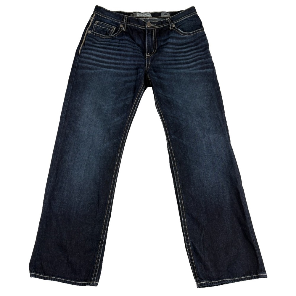 Buckle BKE Tyler Straight Leg Jeans Men 34 Blue Denim Authentic Logo Casual Wear